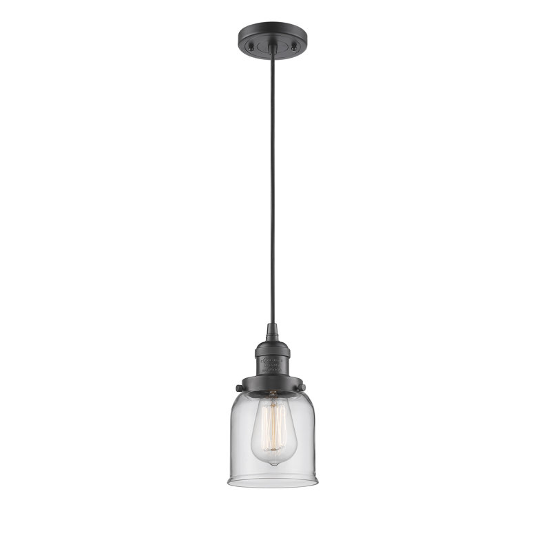 Odonnell 1-Light Dimmable Metal Single Pendant, Clear, Oil Rubbed Bronze