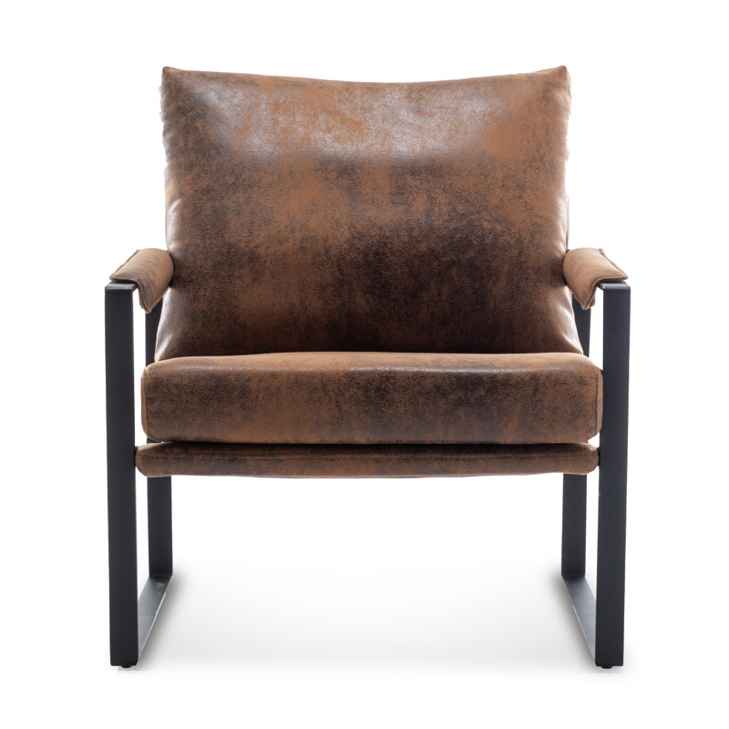 Accent Chair, Brown Microsuede 