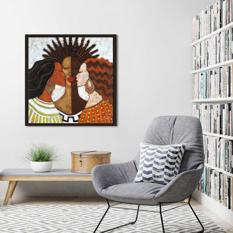 Chaque femme par Monica Stewart - Peinture, Cadre flottant espresso, H 21,5 po x l 21,5 po x P 2 po