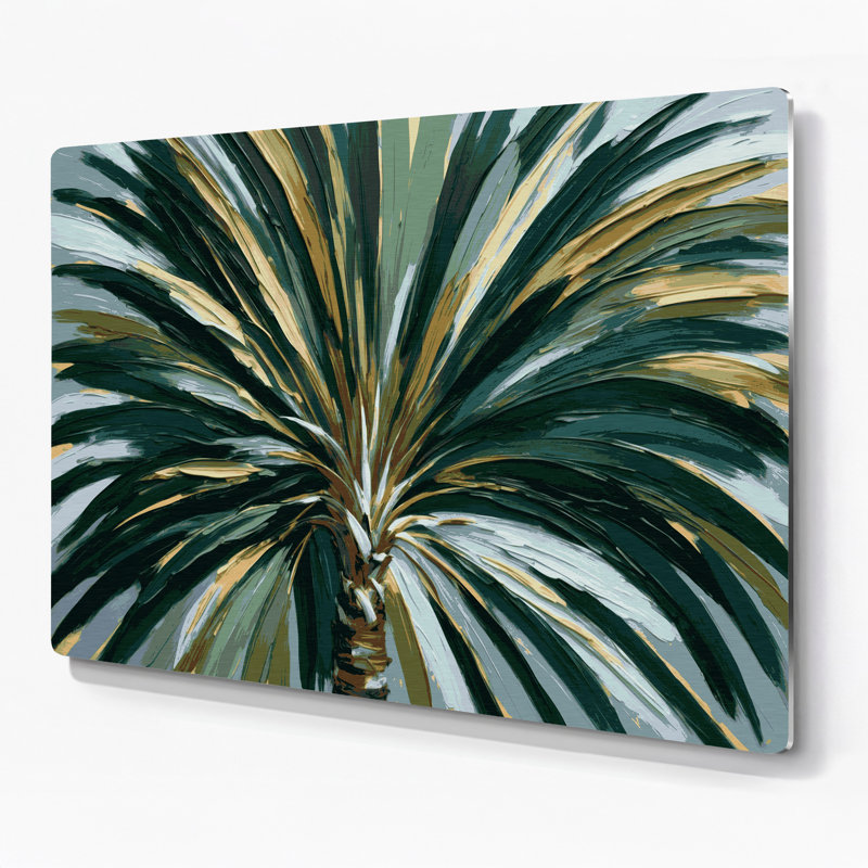 Art mural en métal Botanical Fan, H 240 po x l 240 po x P 0,05 po
