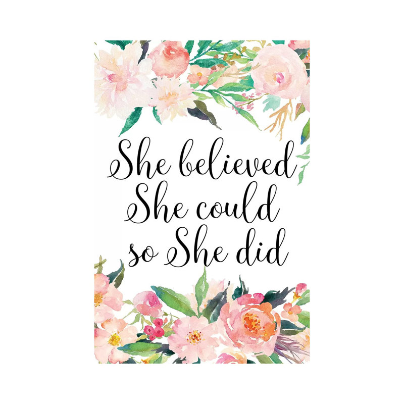 She Believed She Could So She Did by Eden Printables - Wrapped Canvas Print, 20.32 cm H x 30.48 cm W