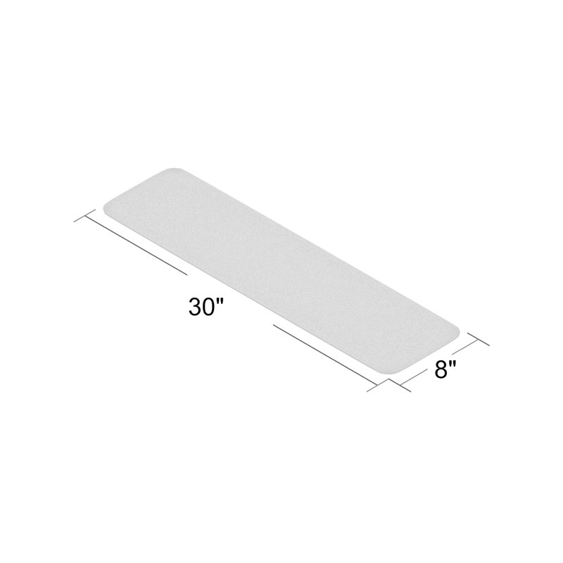 Gray Ribbed Non-Slip Rubberback Stair Treads, 8" x 30", 7 Pack