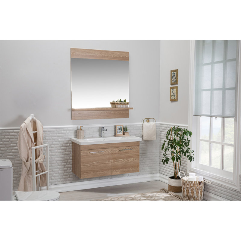 Ensemble de meuble-lavabo simple mural 39,3 "avec miroir Lamerton