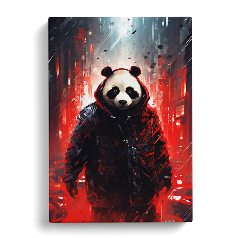 Panda Futurism Art - Wrapped Canvas, 50cm H x 35cm W x 3cm D