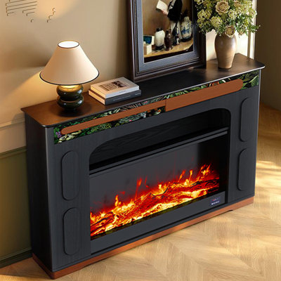 French Retro Fireplace TV Storage Cabinet