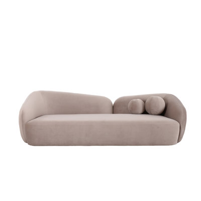 Carmela 4-Seater Curved Sofa – Velvet Sand Taupe