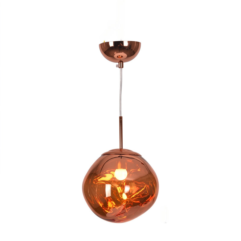 Luminaire suspendu géométrique 1 lumière mauve, H 5,9 po x l 5,9 po x P 5,9 po, Purple