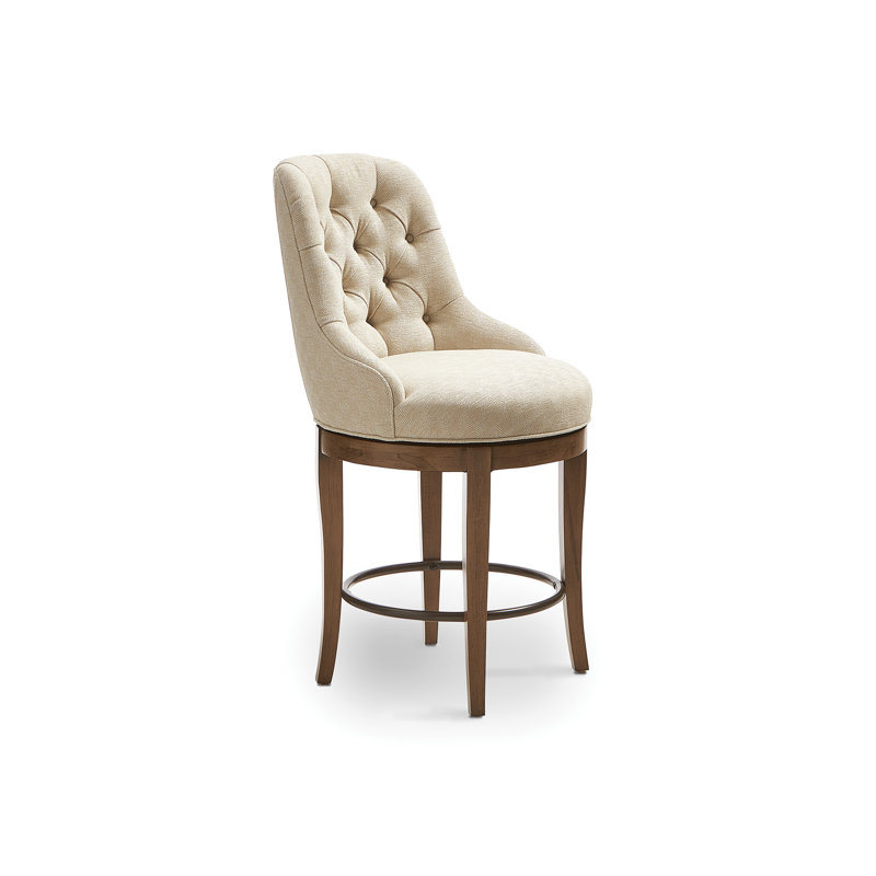 Corbin Tufted Back Memory Swivel, Piatelli Parchment