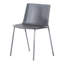 Ensemble de deux chaises d'appoint de salle à manger en acier gris et en plastique robuste