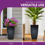 Grandes jardinières en plastique de 23,5 po pour plantes d'extérieur, grandes pots de fleurs, glacis artificiel en céramique (ensemble de 2)-1165878180