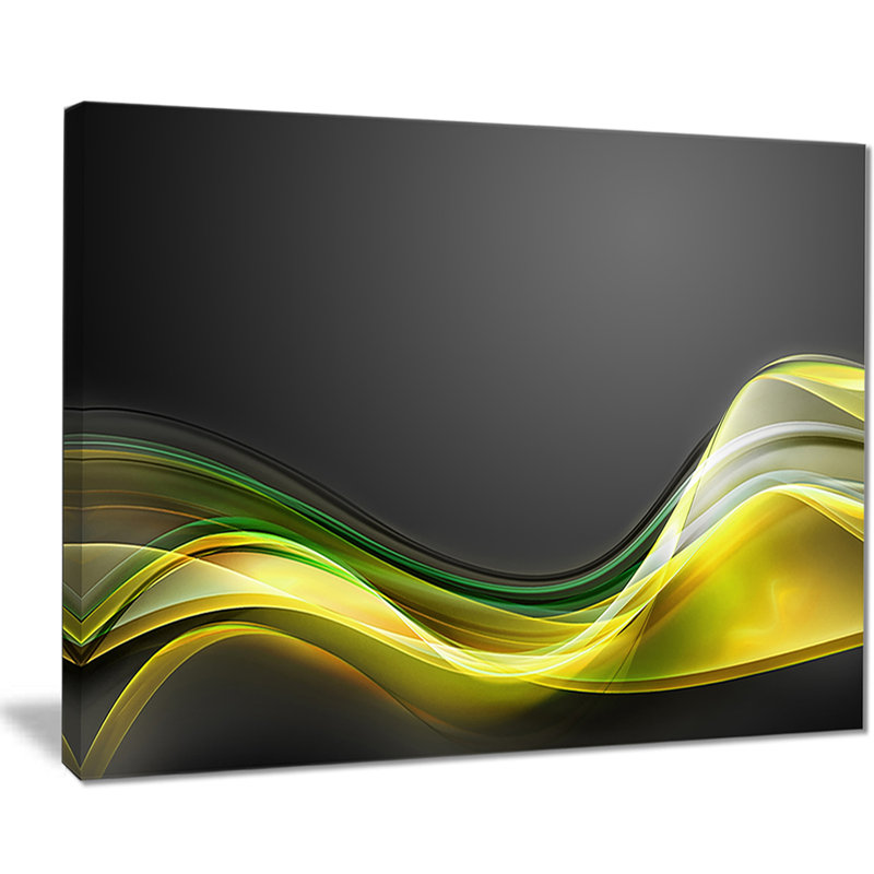 Motif de texture or vert - impression sur toile tendue, H 30 po x l 40 po x P 1 po