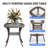 Two swivel chairs + a side table