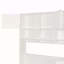 Lit plateforme simple en bois avec bureau, armoire, armoires, tiroirs et tablettes, blanc