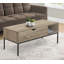 Table basse, L 42 po, rectangulaire, cocktail, plateau relevable, taupe foncé, métal noir, contemporain, moderne-130087857-130087859