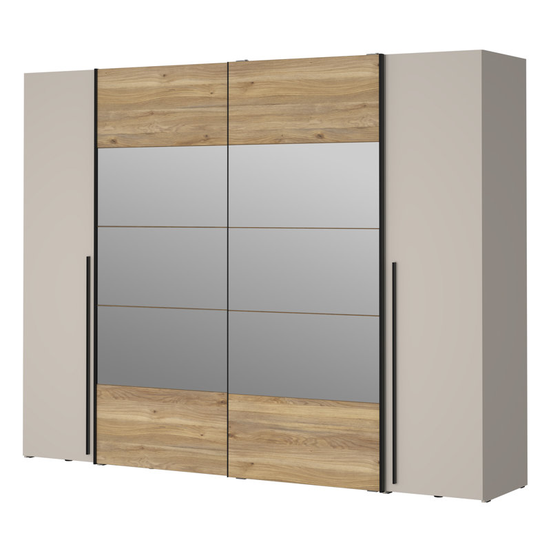 Koran No Wardrobe, 210.5cm H x 270.3cm W x 61.2cm D, Warm Oak/Beige