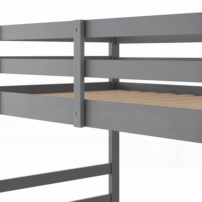 Twin Size Bunk Bed with Ladder and Solid Construction (No Box Spring Needed)