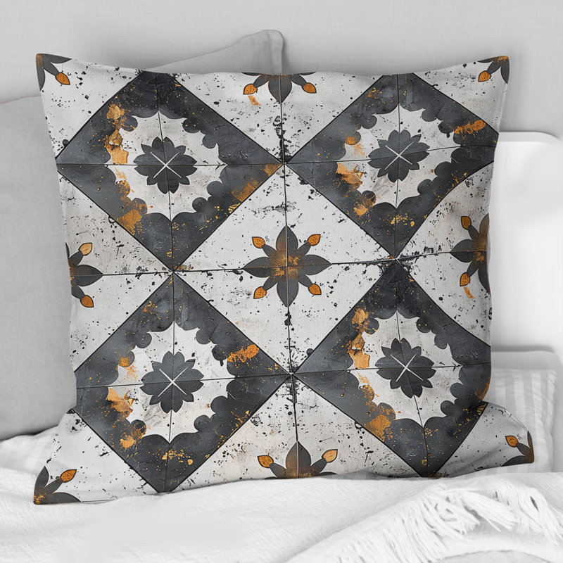 Coussin Rustic Tiles II - Farmhouse, H 18 po x H 18 po