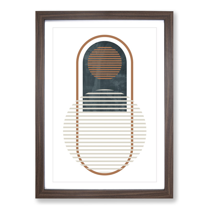 Composition 1 - Picture Frame Graphic Art, 48cm H x 36cm W x 2cm D, Walnut