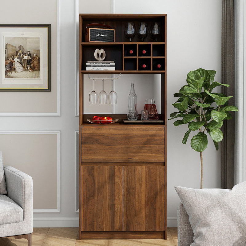 71" Kitchen Pantry Cabinet With Microwave Shelf