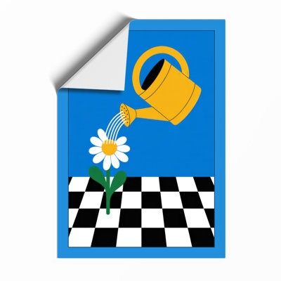 Watering the Daisy Modern - Framed Print