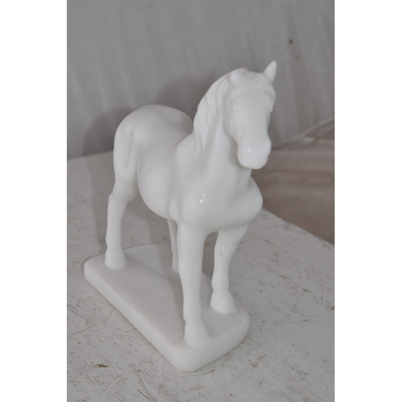 White Ceramic Standing Horse Figurine 11" x 5" x 9"