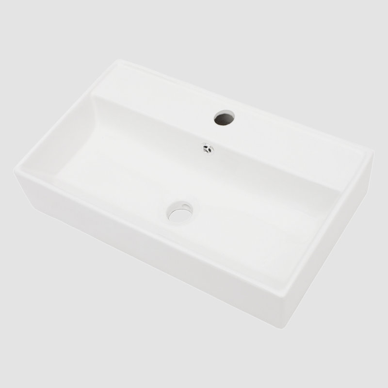 Go Peak Track 12'' Ceramic Rectangular Bathroom Sink with Overflow