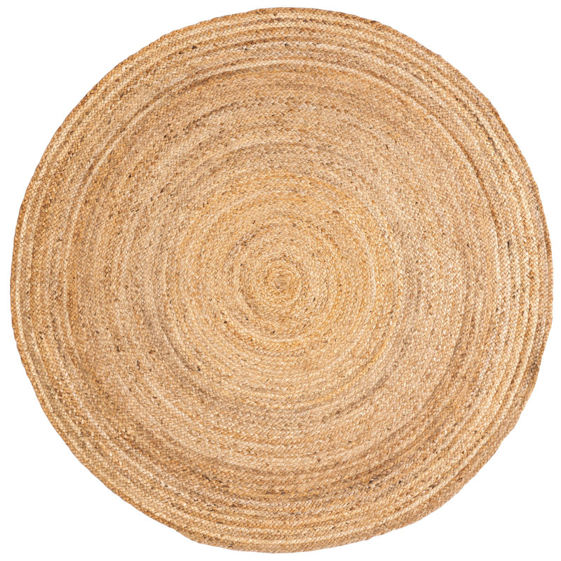 Tapis brun en jute tissé à la main Batty, Rond 3 pi
