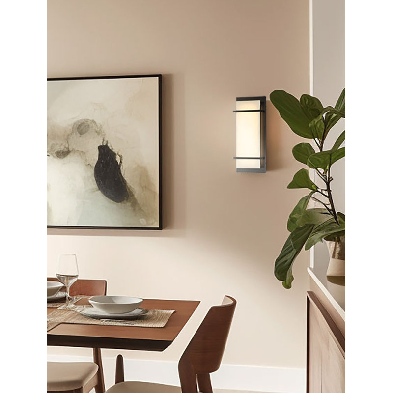 Quaadir Steel LED Flush Mounted Sconce, Matte Black
