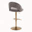 Ensemble de 2 tabourets de bar réglables pivotants, structure en métal doré avec tissu gris foncé et repose-pieds en T-8445264-8445267