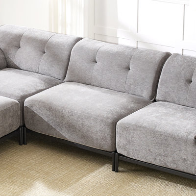 Chenille Upholstered Armless Chair