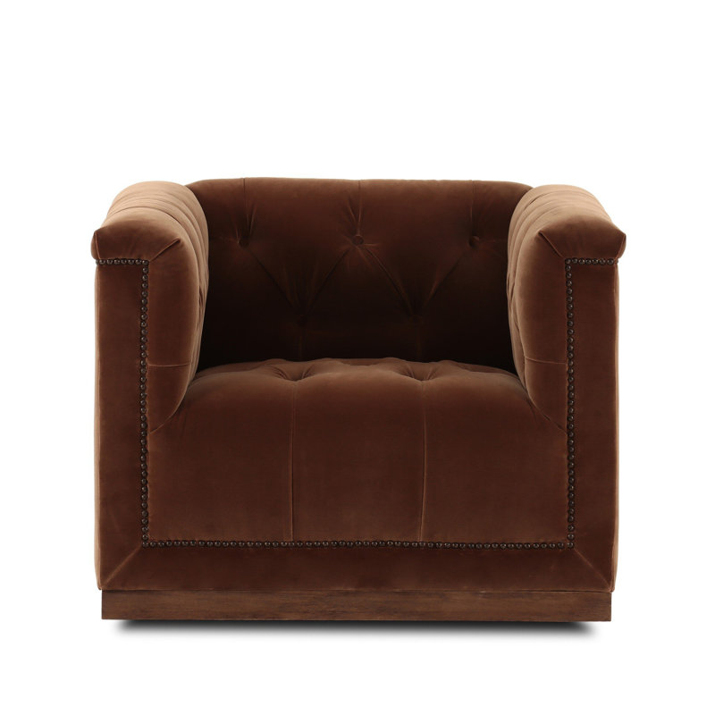 Maxx Upholstered Swivel Tufted Chair