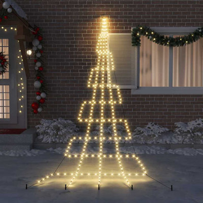  LED Christmas Tree with Ground Spikes 500 cm Metal