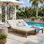 Chaise longue double réglable pour l'extérieur avec coussins imperméables-545777580-545777578