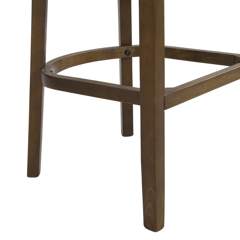 Oech Rubberwood Upholstered Bar Stools, Walnut, Bar Stools (29.50'' Seat Height)