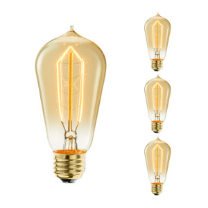 40 Watt Dimmable Amber ST18 Nostalgic Hairpin Incandescent Light Bulbs with Medium (E26) Base