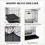 Cage à 2 niveaux pour petits animaux avec roulettes, plateau amovible et rampe pour lapins, chinchillas, furets et plus, en noir