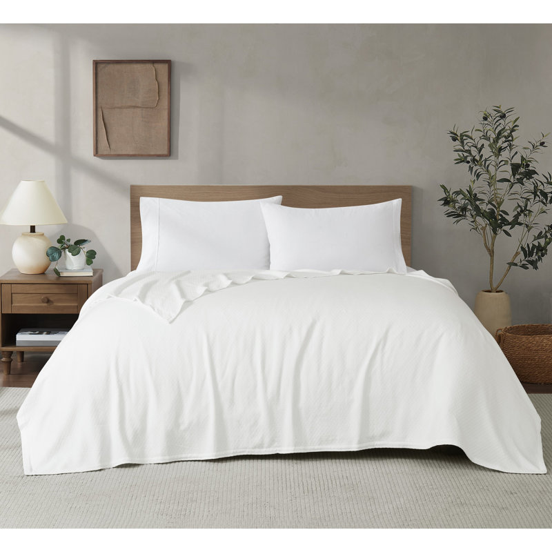 Couverture en coton Royal Velvet Dream, Blanc, 90" W x 90" L