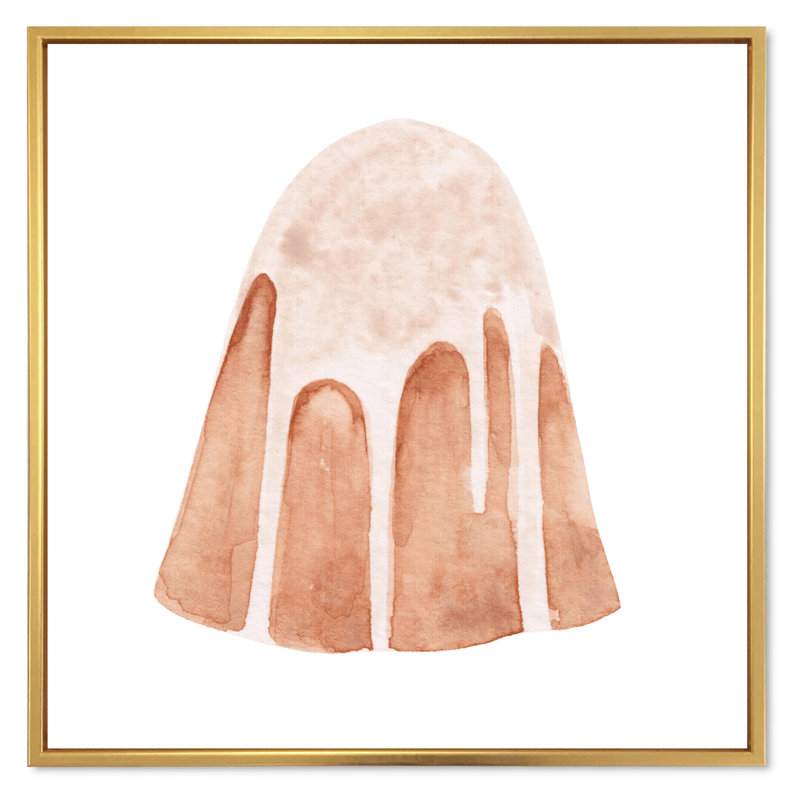 Gâteau de Pâques sur blanc - peinture sur toile, H 30 po x l 30 po x P 1 po, Cadre flottant doré