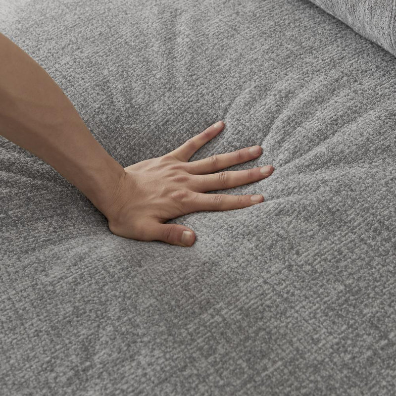 Upholstered  Chenille 3 Seater Sofa, Gray