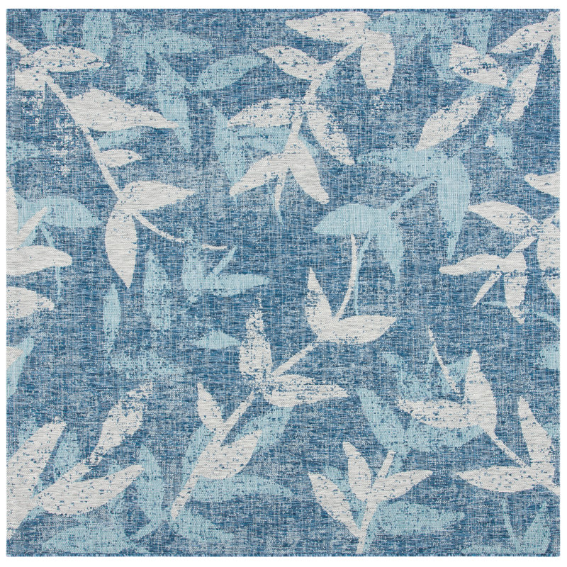Guitain Performance Floral Indoor/Outdoor Area Rug, Square 6'7"