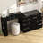 Expandable Makeup Vanity With Glass Display, 8 Drawers And Shelf Storage