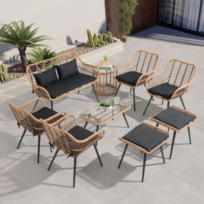 Cuesta Rattan Sofa Seating Group with Cushions