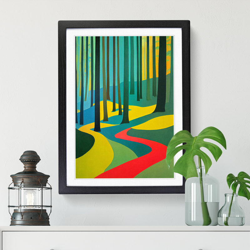 Spring Forest In Abstract Vol.4 - Single Picture Frame Print, Black, 34cm H x 25cm W x 2cm D