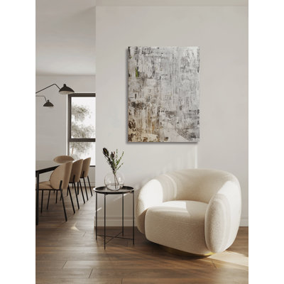 Taupe Gray Abstract Print