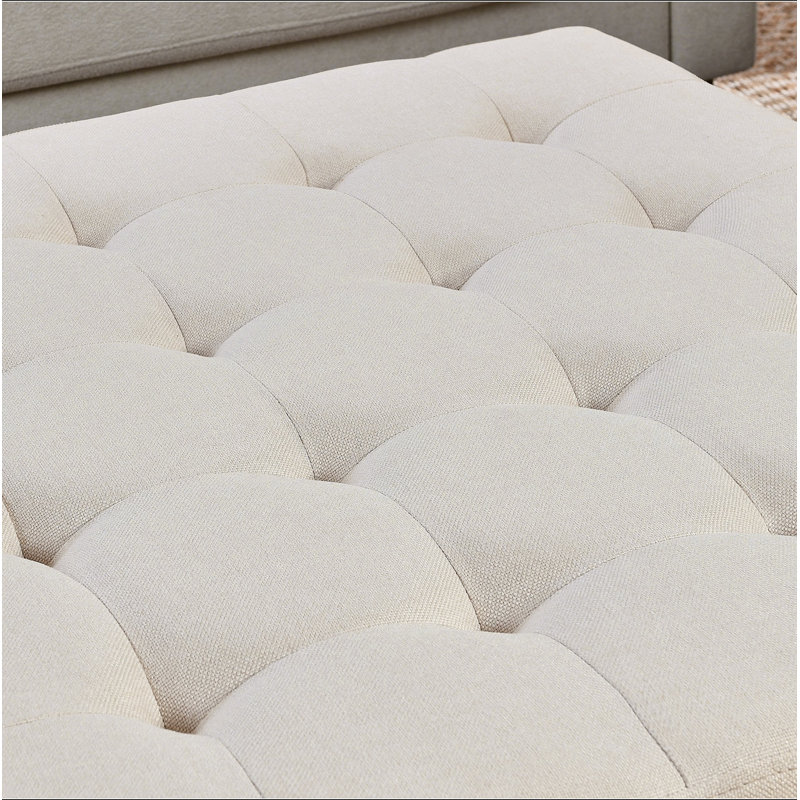 Coffee Table, 18.5" H x 33.5" W x 33.5" D, White / Ivory