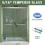 Porte coulissante de 60 po de largeur et 70 po de hauteur avec porte coulissante en aluminium et double poignée comme porte-serviettes-121016787