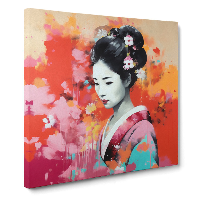 Geisha Color Field Painting No.1 - Wrapped Canvas, 50cm H x 50cm W x 3cm D