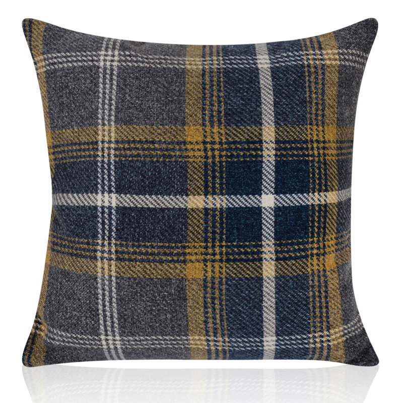 Sherree Plaid Square Cushion, 43cm H x 43cm W x 17.78cm D