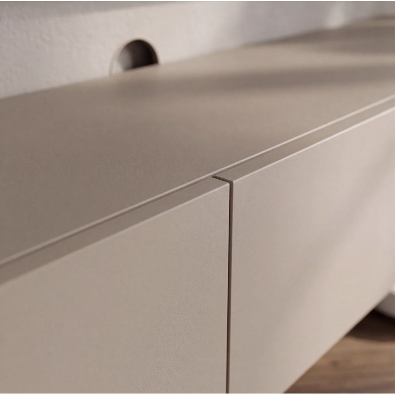 Meuble télé mural suspendu Colima Modern pour téléviseurs jusqu'à 80 pouces avec armoire de rangement, gris vison, Gris vison