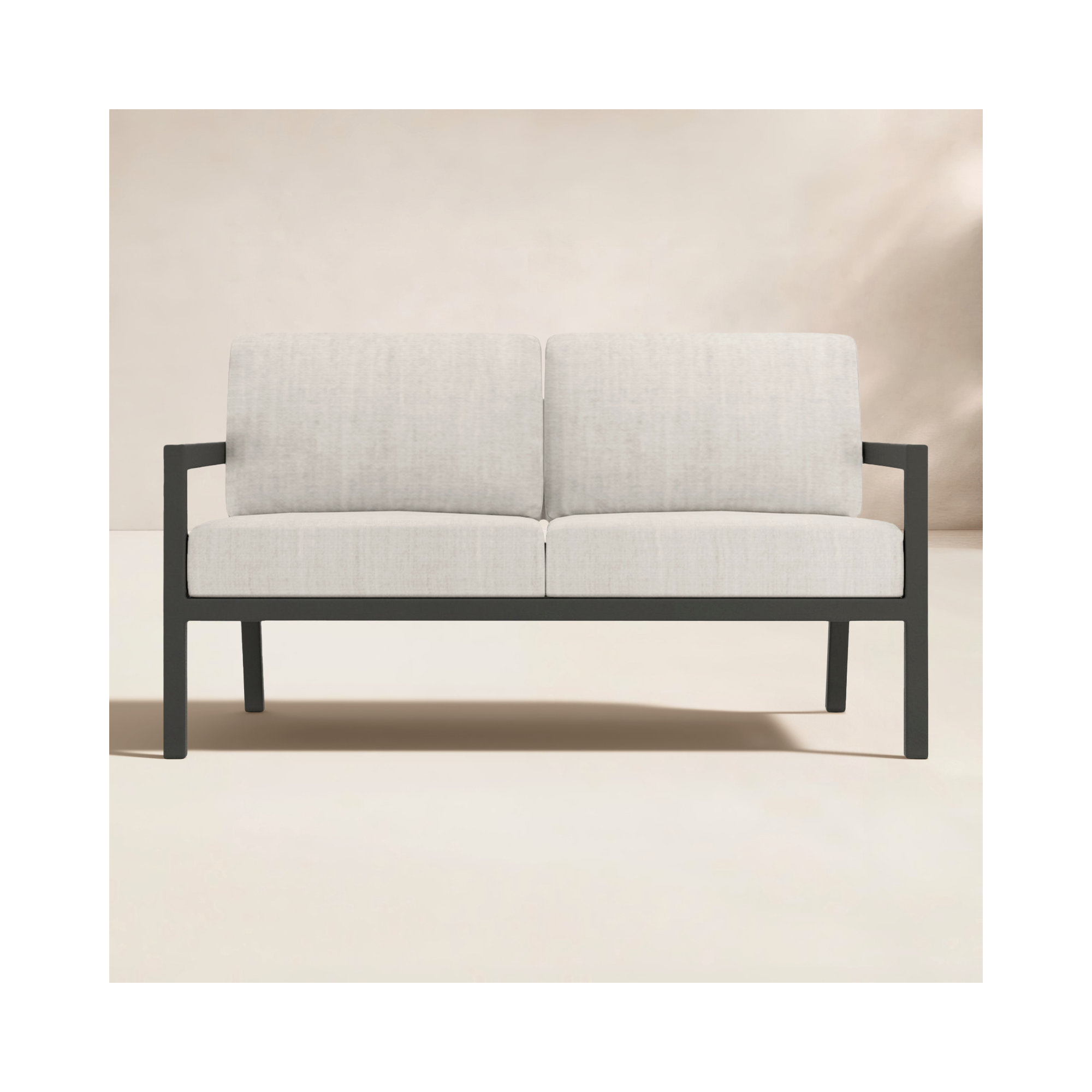 Vivant 56.25" Wide Outdoor Loveseat with Sunbrella® Cushions, Cast Silver, Slate
